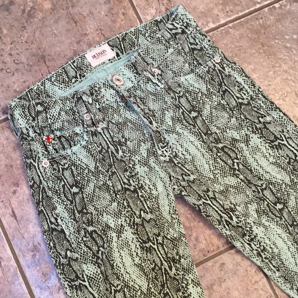 Hudson Nico Super Skinny Snakeskin Print Jeans